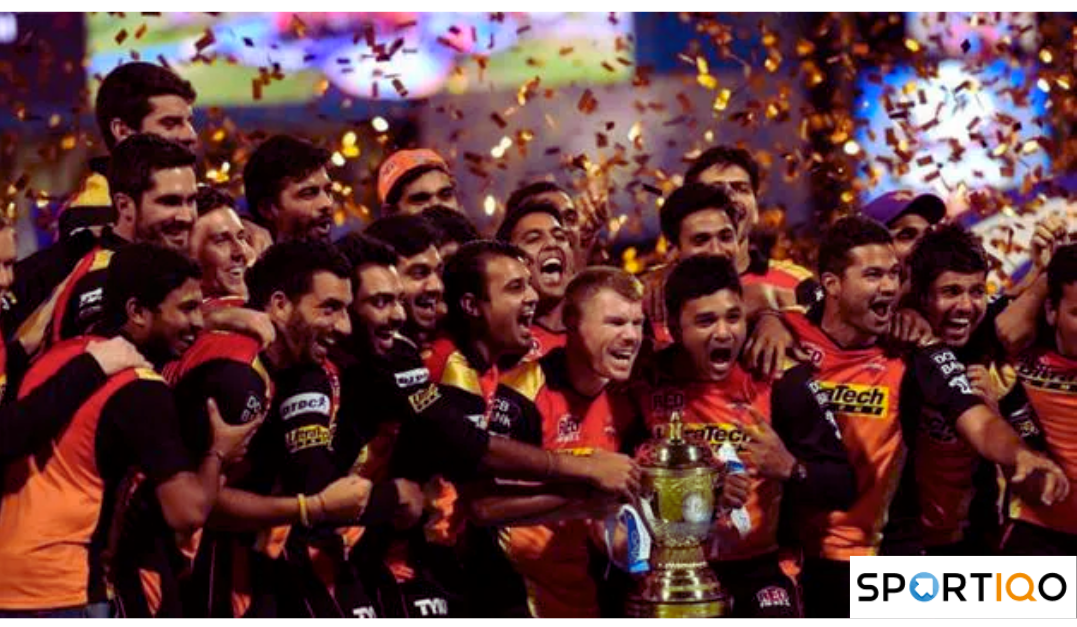 Sunrisers Hyderabad Celebrating with the trophy after winning the final in IPL 2016