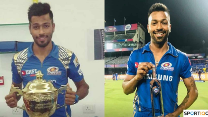 Hardik Pandya with the IPL trophy.