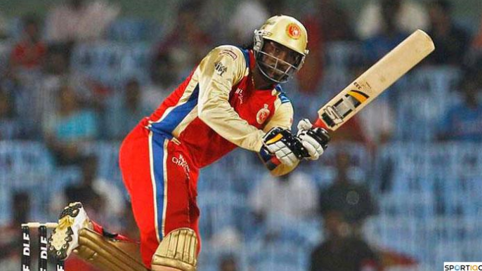Chris Gayle playing an innings for RCB