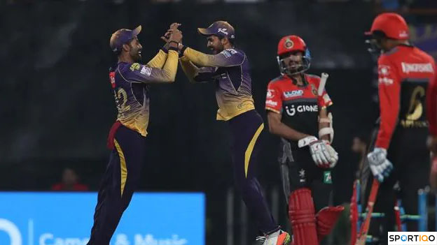 KKR celebrating wickets against RCB