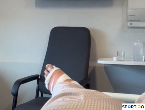 Glenn Maxwell’s leg after surgery
