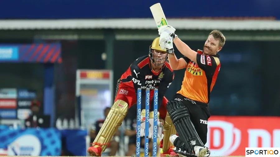 David Warner playing a shot during an IPL match