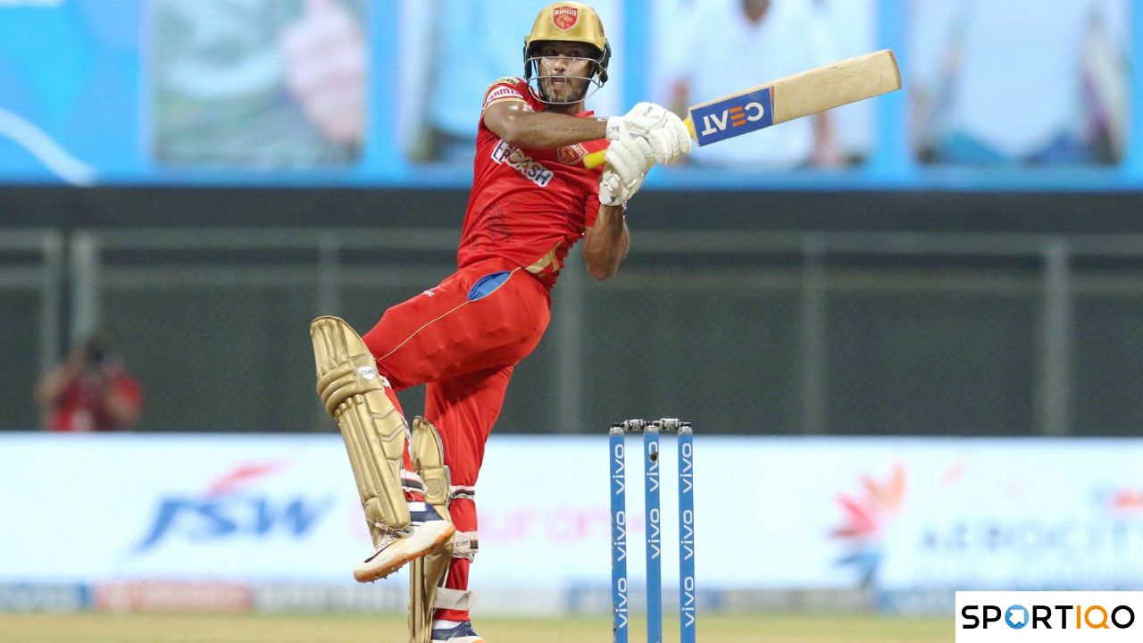 Mayank Agarwal playing a pull shot for Punjab Kings in the IPL