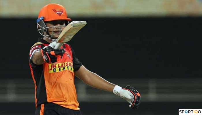 Priyam Garg smashing 23 ball half-century for team Sunrisers Hyderabad