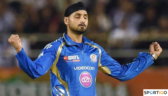 Harbhajan Singh celebrating after wicket 