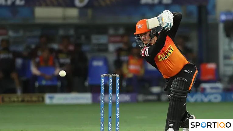 Jason Roy playing a cover drive for Sunrisers Hyderabad