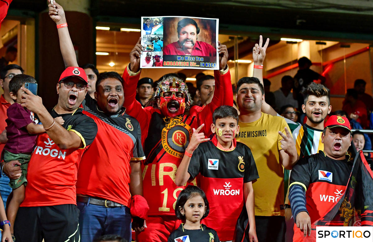 RCB fans cheering for their team