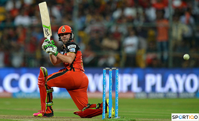 AB De Villiers playing a scoop shot