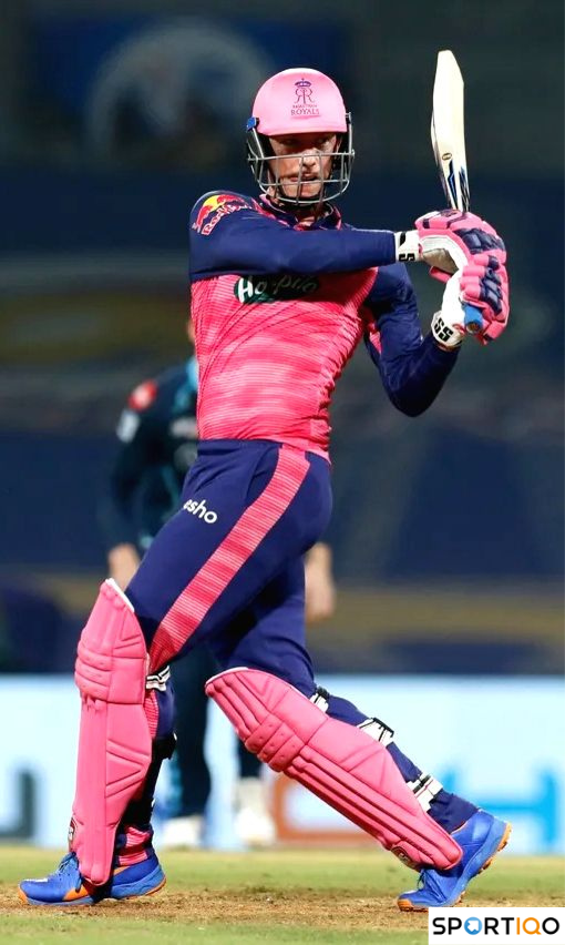  Rassie van der Dussen playing a pull shot for Rajasthan Royals against Gujarat Titans.