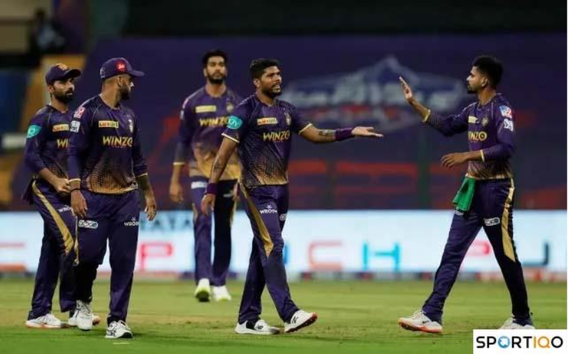 Kolkata knight riders team celebrating a win.