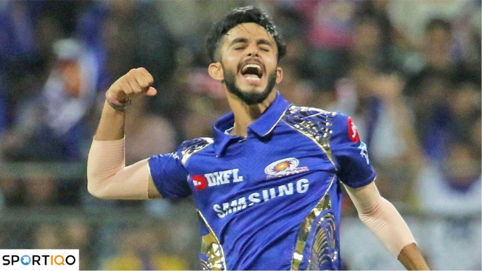 Mayank Markande is delighted after taking a wicket for Mumbai Indians in IPL