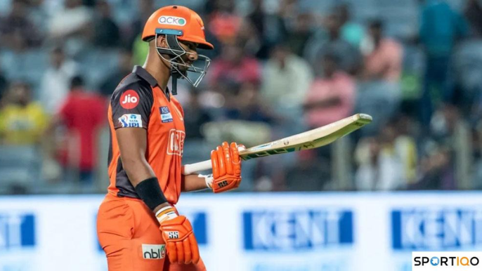 Nicholas Pooran walking off the field after losing his wicket.