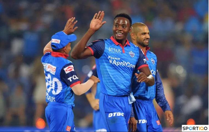 Kagiso Rabada celebrating with teammates during a match