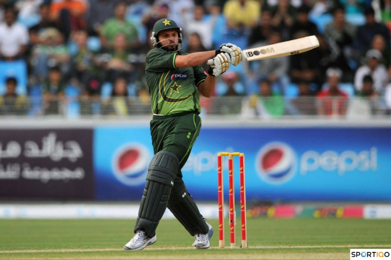 Shahid Afridi playing for Pakistan