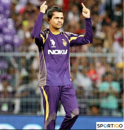 Sunil Narine celebrating a wicket in IPL