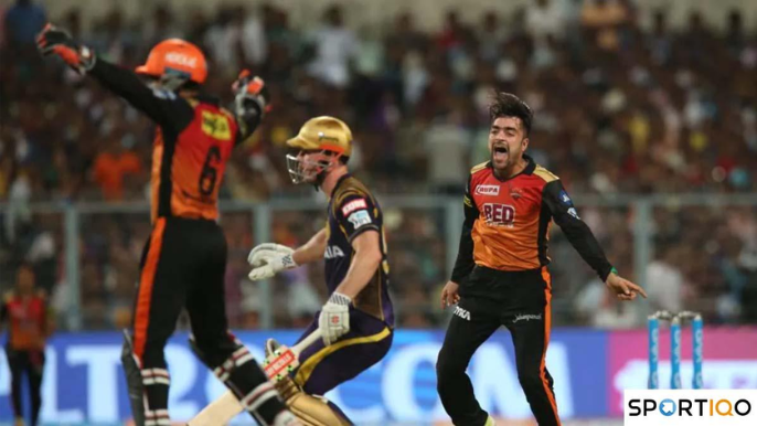 The animated Rashid Khan against KKR in 2018