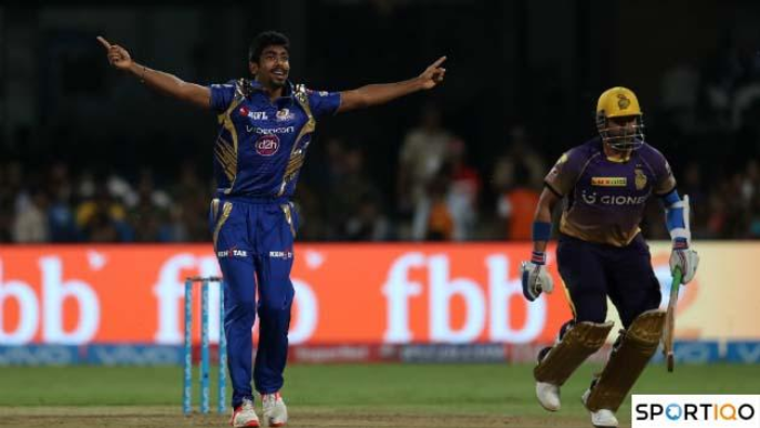 Jasprit Bumrah appealing in IPL 2017