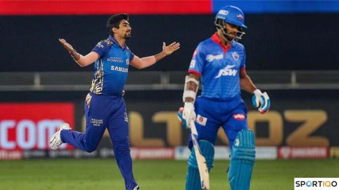 Jasprit Bumrah celebrating a wicket in IPL 2020