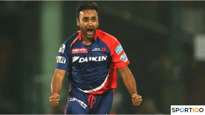 Amit Mishra showing his emotions after picking up a wicket in an IPL match