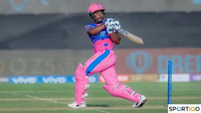 Sanju Samson hitting for a boundary